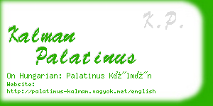 kalman palatinus business card